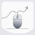Computer Mouse with Upward Growth Arrow Icon Royalty Free Stock Photo