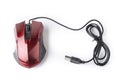 Computer mouse with USB cable connection on the white background. Royalty Free Stock Photo