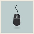 Computer mouse vintage icon vector