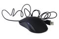 Computer mouse with wire isolated on a white background Royalty Free Stock Photo