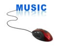 Computer mouse and word Music Royalty Free Stock Photo