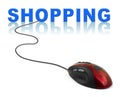 Computer mouse and word Shopping Royalty Free Stock Photo