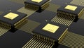 Computer multi-core microchip CPU Royalty Free Stock Photo