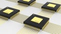 Computer multi-core microchip CPU Royalty Free Stock Photo