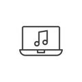 Computer music screen line icon Royalty Free Stock Photo