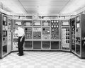 Vintage Computer Nerd Scientist Technology Royalty Free Stock Photo