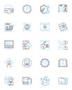 Computer nerk linear icons set. Ethernet, LAN, WLAN, Router, Switch, Hub, Firewall line vector and concept signs. Modem Royalty Free Stock Photo