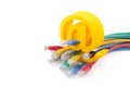 Computer network cables and email symbol Royalty Free Stock Photo