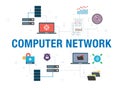 Computer network concept with icon design in vector Royalty Free Stock Photo