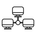 Computer network data icon outline vector. Router dark processor