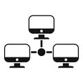 Computer network data icon simple vector. Router dark processor