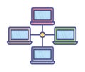 Computer network Fill Vector icon which can easily modify or edit Royalty Free Stock Photo