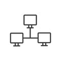 Computer Network, icon in line design. Computer, network, connectivity, data, communication, infrastructure, security on