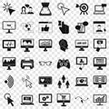 Computer network icons set, simple style Royalty Free Stock Photo