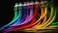 Computer network LAN cables of different colors. Generative Ai Royalty Free Stock Photo