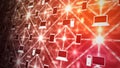 Computer Network Matrix Placed Aslant