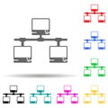 computer network multi color style icon. Simple glyph, flat vector of cyber security icons for ui and ux, website or mobile Royalty Free Stock Photo