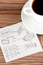 Computer network on a napkin Royalty Free Stock Photo