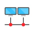 Computer network vector, Electronic device flat style icon Royalty Free Stock Photo