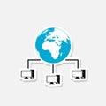 Computer networking icon isolated on gray background Royalty Free Stock Photo