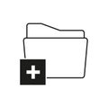 Computer new folder icon. Add new folder icon. Create new file folder sign. Vector illustration. EPS 10. Royalty Free Stock Photo