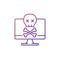 Computer not starting gradient linear vector icon Royalty Free Stock Photo
