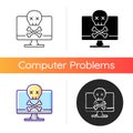 Computer not starting icon Royalty Free Stock Photo