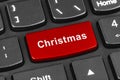 Computer notebook keyboard with Christmas key Royalty Free Stock Photo