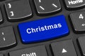 Computer notebook keyboard with Christmas key Royalty Free Stock Photo