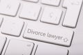 Computer notebook keyboard with Divorce lawyer key Royalty Free Stock Photo