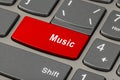 Computer notebook keyboard with Music key Royalty Free Stock Photo