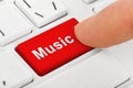 Computer notebook keyboard with Music key Royalty Free Stock Photo