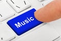 Computer notebook keyboard with Music key Royalty Free Stock Photo