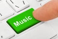 Computer notebook keyboard with Music key Royalty Free Stock Photo