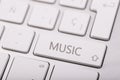 Computer notebook keyboard with music key Royalty Free Stock Photo