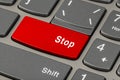 Computer notebook keyboard with Stop key Royalty Free Stock Photo