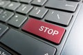 Computer notebook keyboard with Stop key - technology background Royalty Free Stock Photo