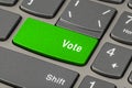 Computer notebook keyboard with Vote key Royalty Free Stock Photo