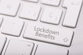 Computer notebook keyboard with Lockdown benefits key Royalty Free Stock Photo