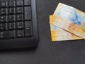 computer numeric keypad and swiss money