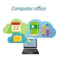 Computer Office Concept Flat Design Icon Royalty Free Stock Photo