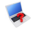 Computer Online Help Information Concept. Red Question Mark over Royalty Free Stock Photo