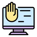 Computer palm scanning icon vector flat Royalty Free Stock Photo