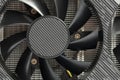Computer parts. Graphics card fan close-up Royalty Free Stock Photo