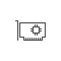 Computer parts, hardware line icon, outline vector sign Royalty Free Stock Photo