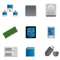 Computer parts icon set Royalty Free Stock Photo