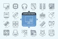 Computer Parts icons set with description Royalty Free Stock Photo