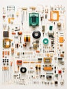 Computer Parts Layout Royalty Free Stock Photo