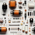 Computer Parts Layout Royalty Free Stock Photo