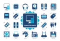 Computer parts solid icon set Royalty Free Stock Photo